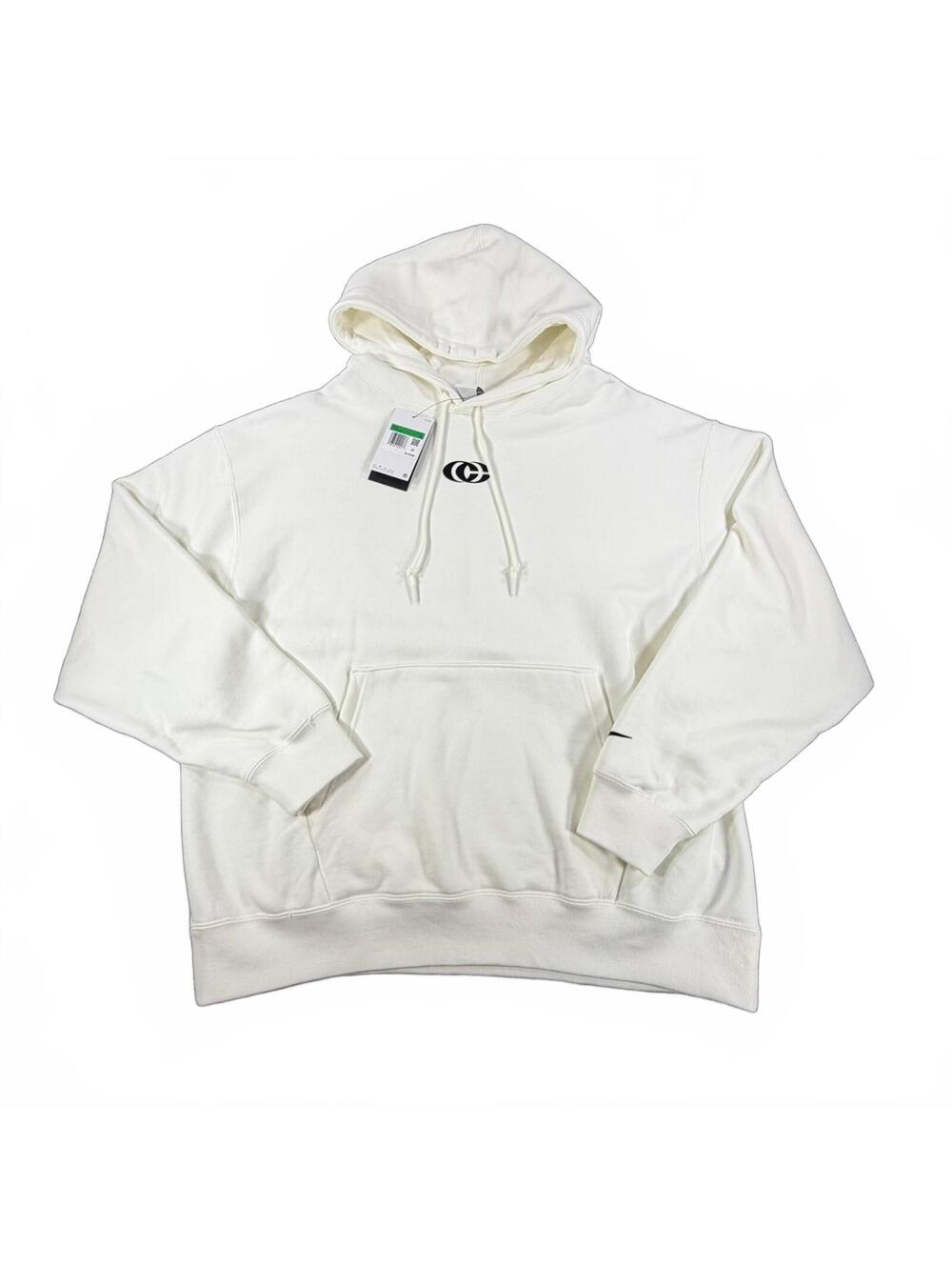 Nike Men's Caitlin Clark White Pullover Hoodie Loose Fit Fleece Size S NWT